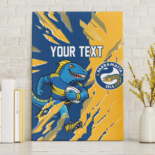 Personalized Parramatta Eels Canvas Wall Art Dynamic Lightning Mascot Rugby Australia