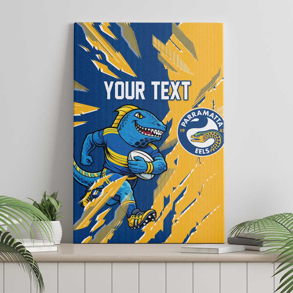 Personalized Parramatta Eels Canvas Wall Art Dynamic Lightning Mascot Rugby Australia