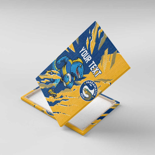 Personalized Parramatta Eels Canvas Wall Art Dynamic Lightning Mascot Rugby Australia