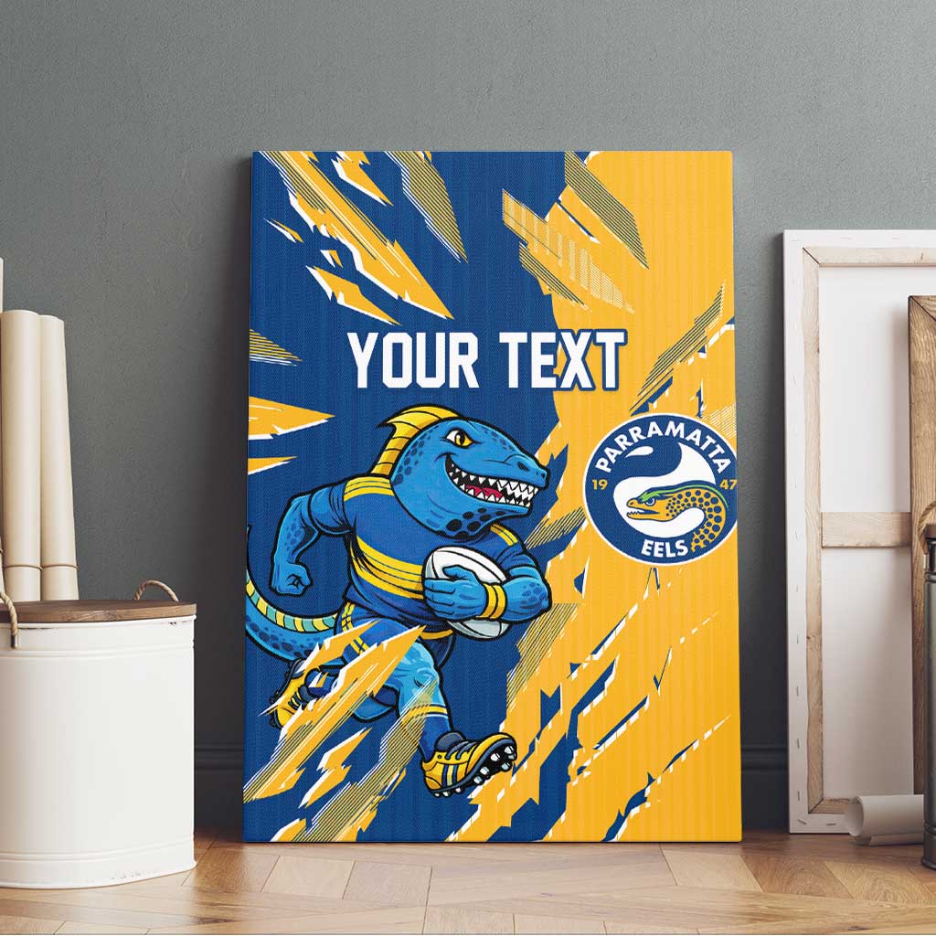 Personalized Parramatta Eels Canvas Wall Art Dynamic Lightning Mascot Rugby Australia