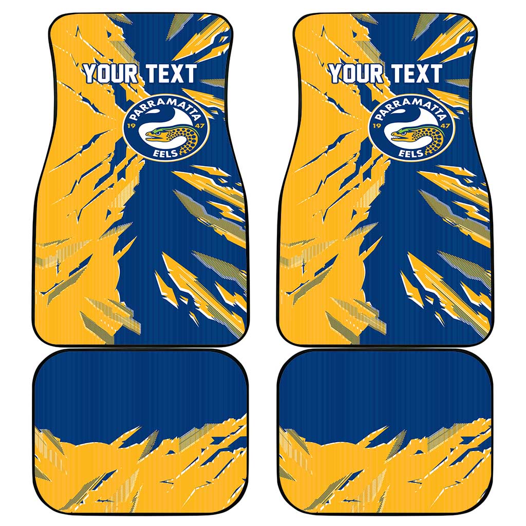 Personalized Parramatta Eels Car Mats Dynamic Lightning Mascot Rugby Australia