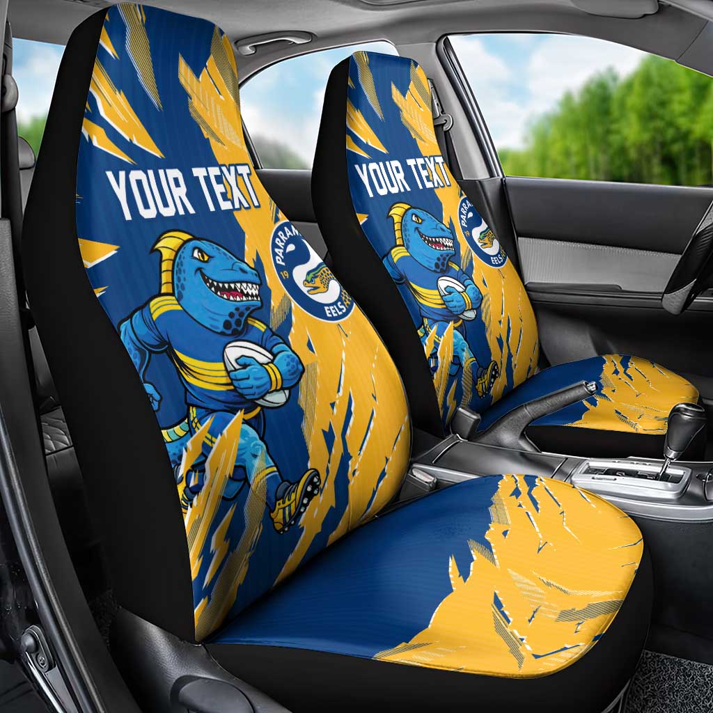 Personalized Parramatta Eels Car Seat Cover Dynamic Lightning Mascot Rugby Australia