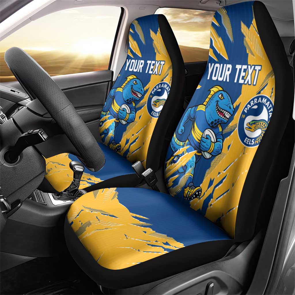 Personalized Parramatta Eels Car Seat Cover Dynamic Lightning Mascot Rugby Australia