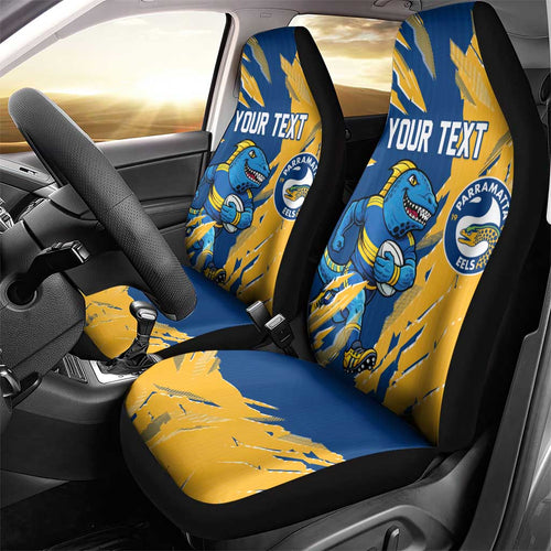 Personalized Parramatta Eels Car Seat Cover Dynamic Lightning Mascot Rugby Australia