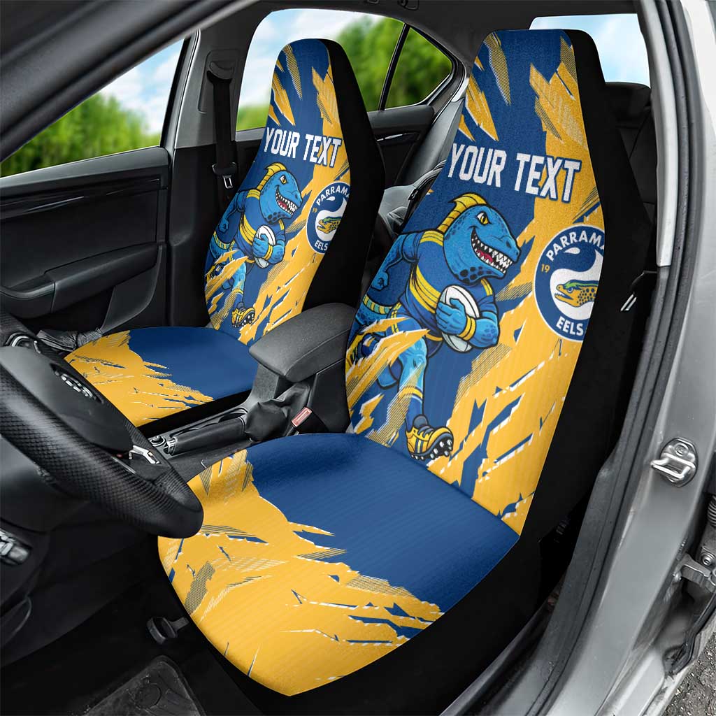 Personalized Parramatta Eels Car Seat Cover Dynamic Lightning Mascot Rugby Australia