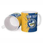 Personalized Parramatta Eels Ceramic Mug Dynamic Lightning Mascot Rugby Australia