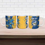 Personalized Parramatta Eels Ceramic Mug Dynamic Lightning Mascot Rugby Australia