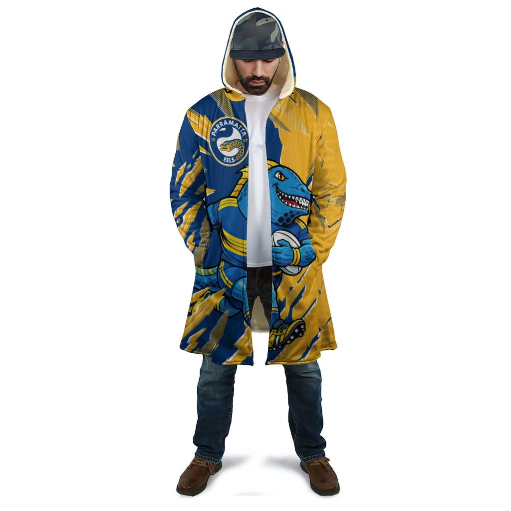 Personalized Parramatta Eels Cloak Dynamic Lightning Mascot Rugby Australia