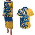 Personalized Parramatta Eels Couples Matching Puletasi and Hawaiian Shirt Dynamic Lightning Mascot Rugby Australia