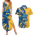 Personalized Parramatta Eels Couples Matching Summer Maxi Dress and Hawaiian Shirt Dynamic Lightning Mascot Rugby Australia