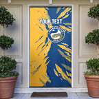 Personalized Parramatta Eels Door Cover Dynamic Lightning Mascot Rugby Australia