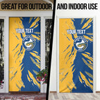 Personalized Parramatta Eels Door Cover Dynamic Lightning Mascot Rugby Australia