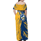 Personalized Parramatta Eels Family Matching Off Shoulder Maxi Dress and Hawaiian Shirt Dynamic Lightning Mascot Rugby Australia