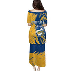 Personalized Parramatta Eels Family Matching Puletasi and Hawaiian Shirt Dynamic Lightning Mascot Rugby Australia