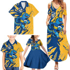Personalized Parramatta Eels Family Matching Summer Maxi Dress and Hawaiian Shirt Dynamic Lightning Mascot Rugby Australia