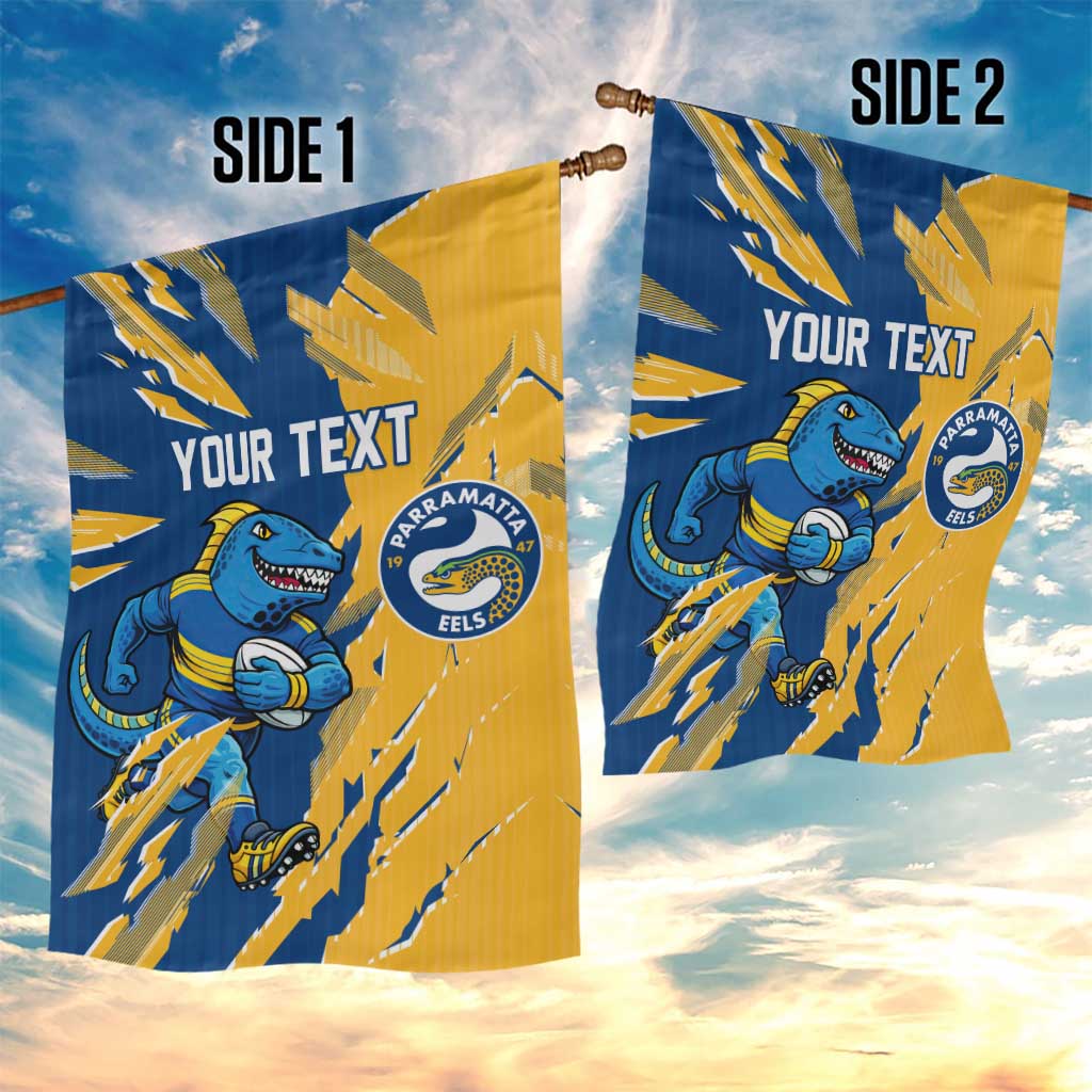 Personalized Parramatta Eels Garden Flag Dynamic Lightning Mascot Rugby Australia