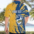 Personalized Parramatta Eels Hawaiian Shirt Dynamic Lightning Mascot Rugby Australia