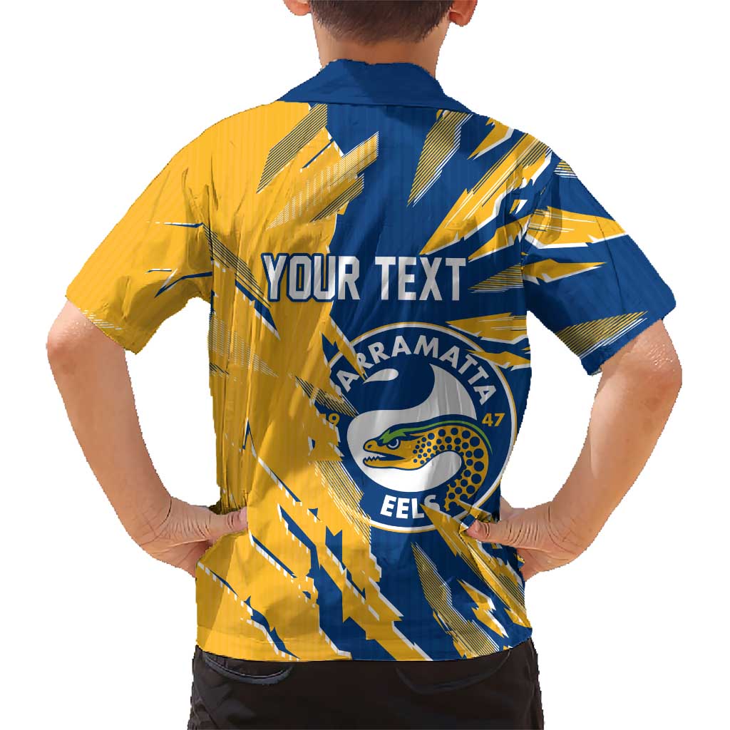 Personalized Parramatta Eels Hawaiian Shirt Dynamic Lightning Mascot Rugby Australia