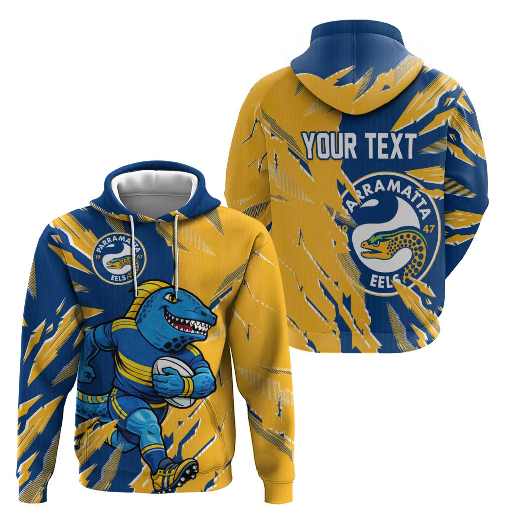 Personalized Parramatta Eels Hoodie Dynamic Lightning Mascot Rugby Australia
