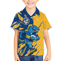 Personalized Parramatta Eels Kid Hawaiian Shirt Dynamic Lightning Mascot Rugby Australia