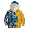 Personalized Parramatta Eels Kid Hoodie Dynamic Lightning Mascot Rugby Australia