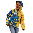 Personalized Parramatta Eels Kid Hoodie Dynamic Lightning Mascot Rugby Australia