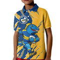 Personalized Parramatta Eels Kid Polo Shirt Dynamic Lightning Mascot Rugby Australia