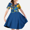 Personalized Parramatta Eels Kid Short Sleeve Dress Dynamic Lightning Mascot Rugby Australia
