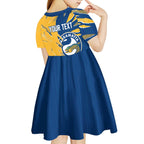 Personalized Parramatta Eels Kid Short Sleeve Dress Dynamic Lightning Mascot Rugby Australia
