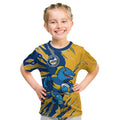 Personalized Parramatta Eels Kid T Shirt Dynamic Lightning Mascot Rugby Australia