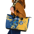 Personalized Parramatta Eels Leather Tote Bag Dynamic Lightning Mascot Rugby Australia