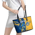 Personalized Parramatta Eels Leather Tote Bag Dynamic Lightning Mascot Rugby Australia