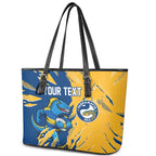 Personalized Parramatta Eels Leather Tote Bag Dynamic Lightning Mascot Rugby Australia