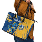 Personalized Parramatta Eels Leather Tote Bag Dynamic Lightning Mascot Rugby Australia