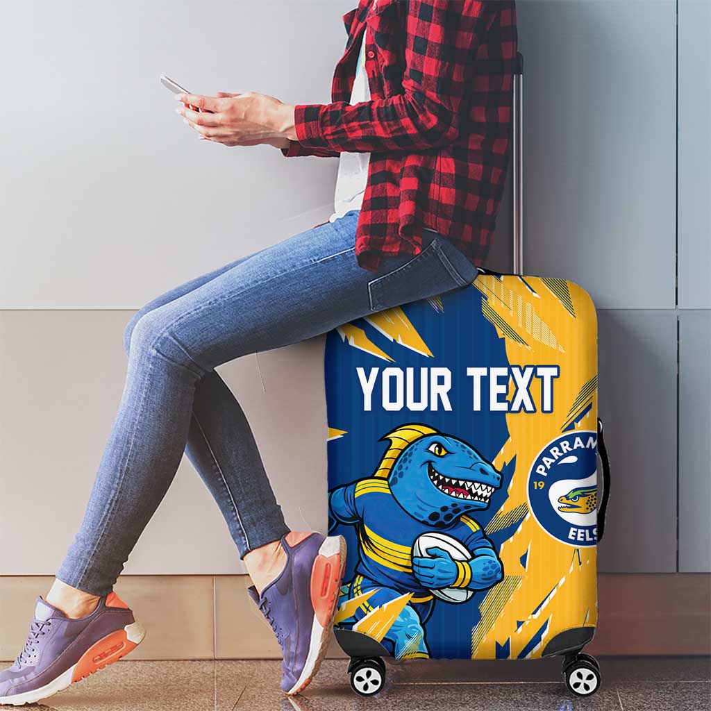 Personalized Parramatta Eels Luggage Cover Dynamic Lightning Mascot Rugby Australia