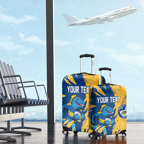 Personalized Parramatta Eels Luggage Cover Dynamic Lightning Mascot Rugby Australia