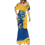 Personalized Parramatta Eels Mermaid Dress Dynamic Lightning Mascot Rugby Australia