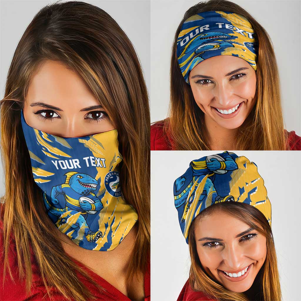 Personalized Parramatta Eels Neck Gaiter Dynamic Lightning Mascot Rugby Australia