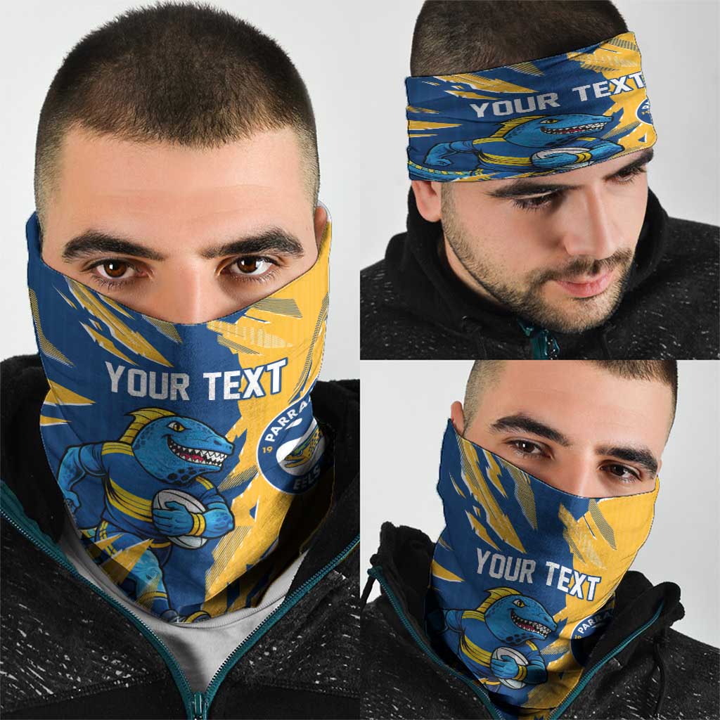 Personalized Parramatta Eels Neck Gaiter Dynamic Lightning Mascot Rugby Australia