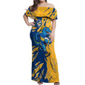 Personalized Parramatta Eels Off Shoulder Maxi Dress Dynamic Lightning Mascot Rugby Australia