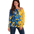 Personalized Parramatta Eels Off Shoulder Sweater Dynamic Lightning Mascot Rugby Australia