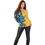 Personalized Parramatta Eels Off Shoulder Sweater Dynamic Lightning Mascot Rugby Australia
