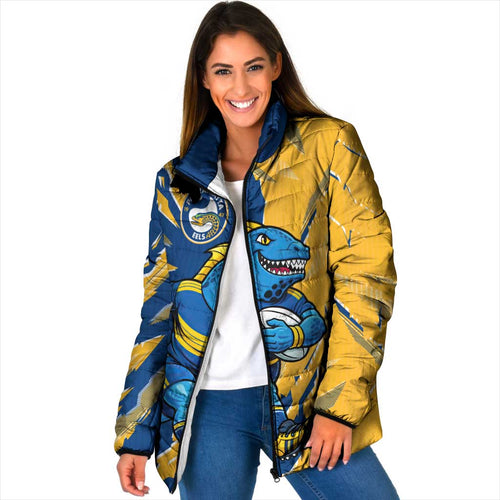 Personalized Parramatta Eels Padded Jacket Dynamic Lightning Mascot Rugby Australia