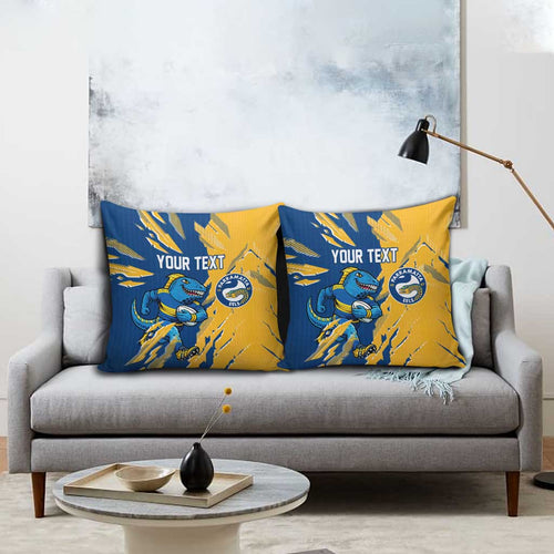 Personalized Parramatta Eels Pillow Cover Dynamic Lightning Mascot Rugby Australia