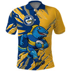 Personalized Parramatta Eels Polo Shirt Dynamic Lightning Mascot Rugby Australia