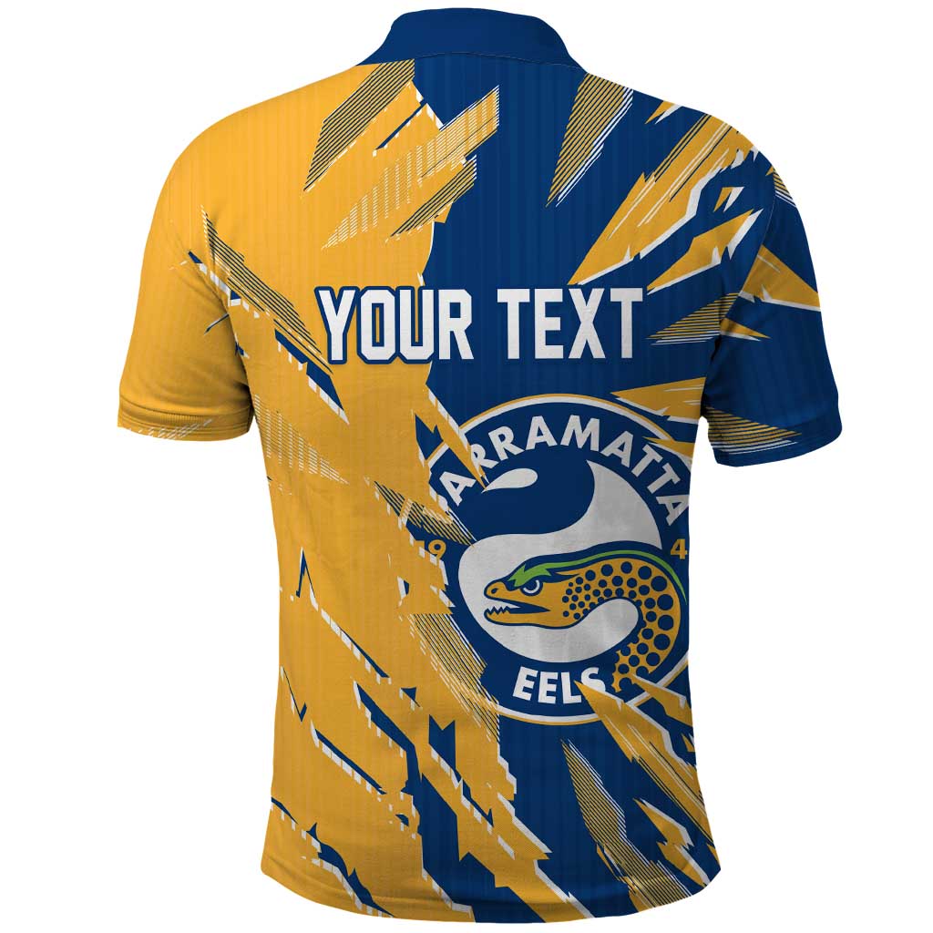 Personalized Parramatta Eels Polo Shirt Dynamic Lightning Mascot Rugby Australia