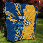 Personalized Parramatta Eels Quilt Dynamic Lightning Mascot Rugby Australia
