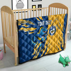 Personalized Parramatta Eels Quilt Dynamic Lightning Mascot Rugby Australia