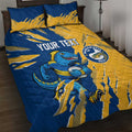 Personalized Parramatta Eels Quilt Bed Set Dynamic Lightning Mascot Rugby Australia