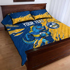 Personalized Parramatta Eels Quilt Bed Set Dynamic Lightning Mascot Rugby Australia